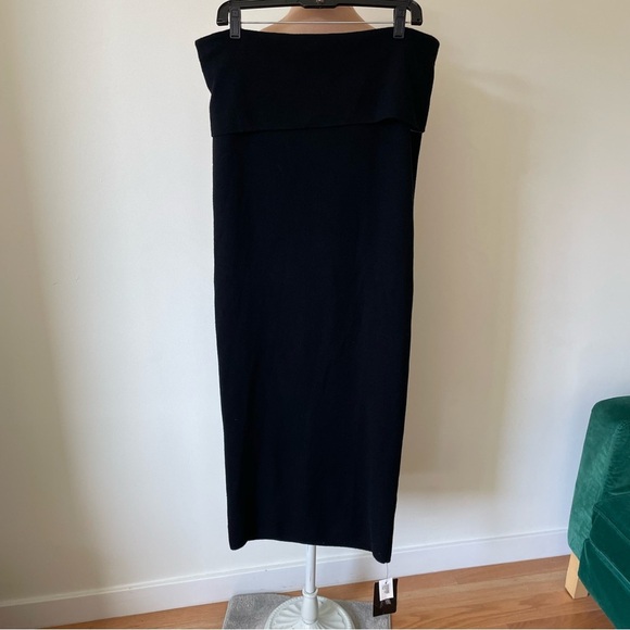 Donna Karan Black Cashmere Back Sheath Midi First Layer Strapless Dress NWT XL - Picture 6 of 11